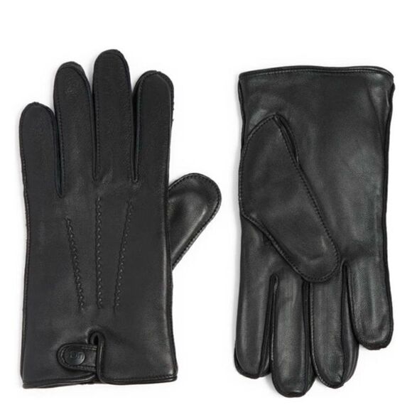 UGG Metisse Tabbed Vent Tech Soft Stretch Leather Gloves, Black, Large, NWT - Picture 4 of 14